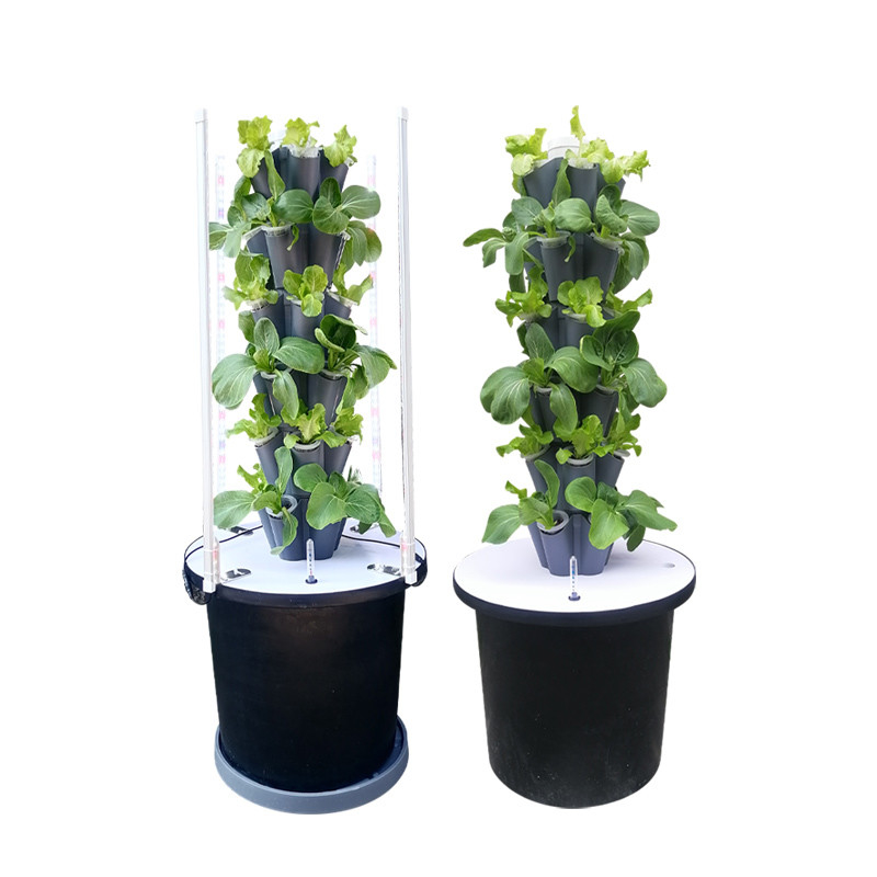 Ev Kullanımı Bahçe Petal Hidroponik Kule Büyütme Sistemi 6/8/10 Katmanlar Seçenekli LED Işık