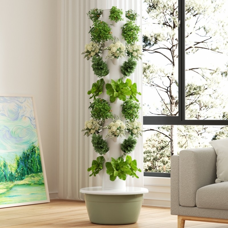 Kapalı bahçe 5 katmanlı Petal Topraksız Hidroponik Sistem LED ışığı ile büyüme kulesi