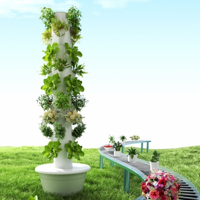 Kapalı bahçe 5 katmanlı Petal Topraksız Hidroponik Sistem LED ışığı ile büyüme kulesi