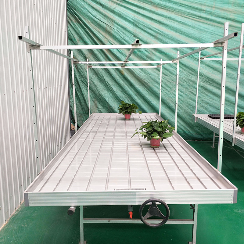 Ebb Flow Custom Double Layers Flood Grow Table Seedbed Rolling Bench Hareketli ve Çiçekler için Uygun