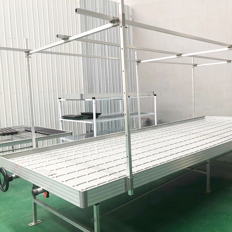 Ebb Flow Custom Double Layers Flood Grow Table Seedbed Rolling Bench Hareketli ve Çiçekler için Uygun
